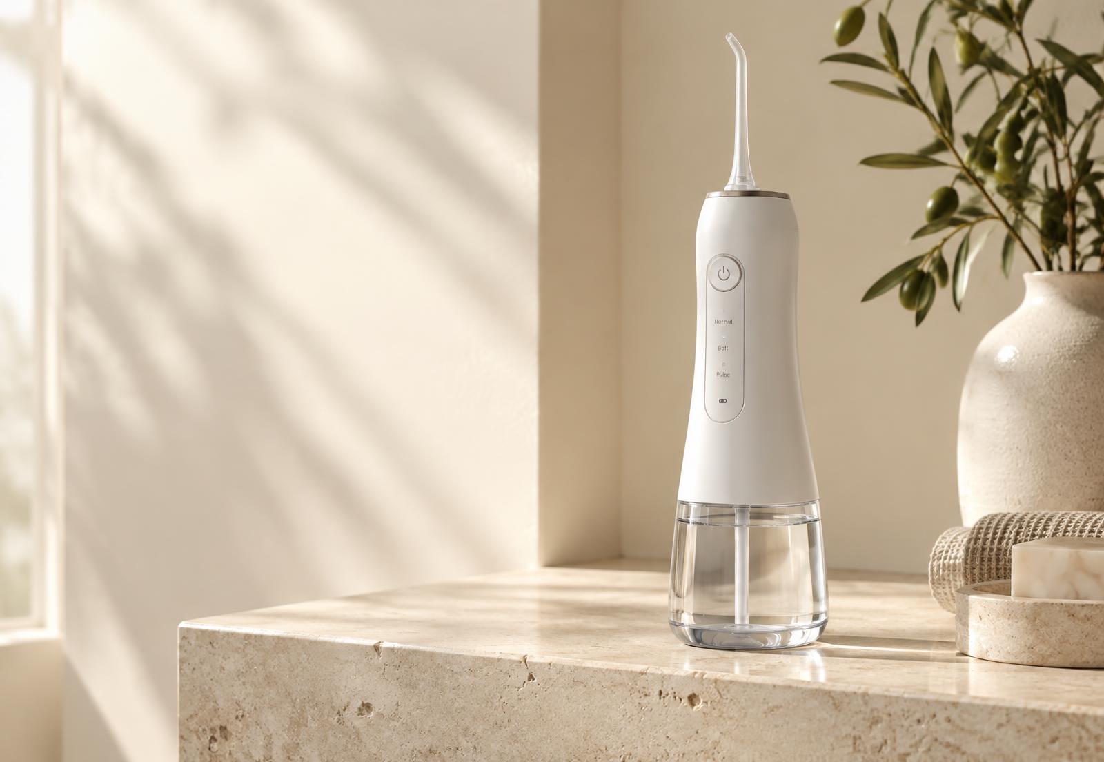 Ústní sprcha ELVERA Aqua v minimalistické koupelně