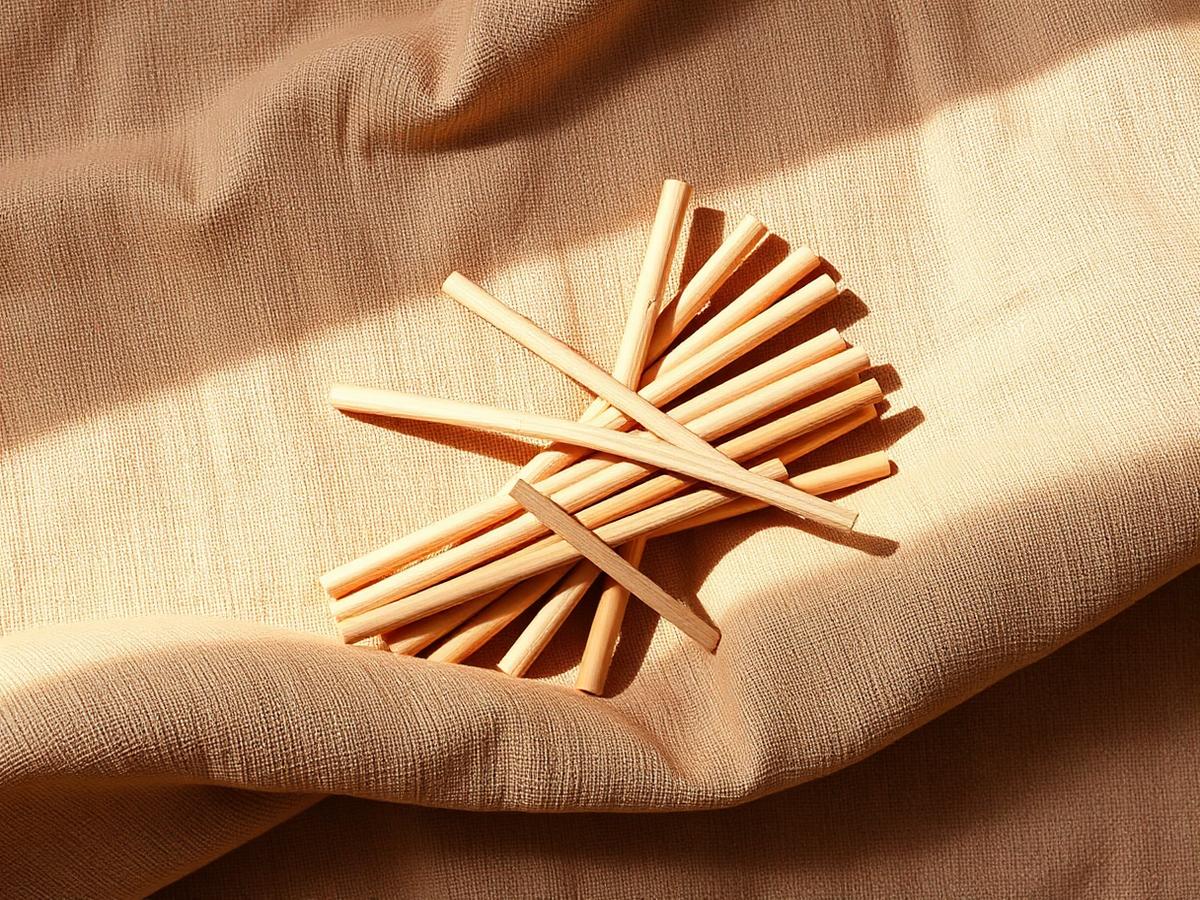 Přírodní miswak na lněné tkanině